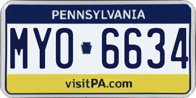 PA license plate MYO6634