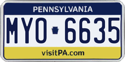 PA license plate MYO6635