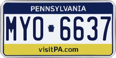 PA license plate MYO6637