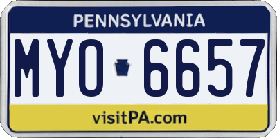 PA license plate MYO6657