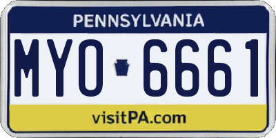 PA license plate MYO6661