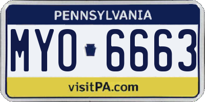 PA license plate MYO6663