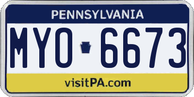 PA license plate MYO6673