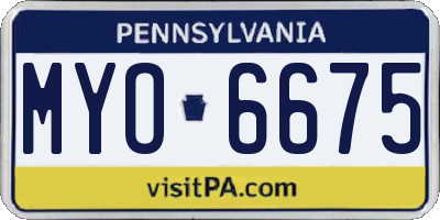 PA license plate MYO6675