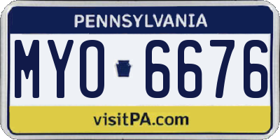 PA license plate MYO6676