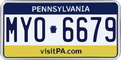 PA license plate MYO6679