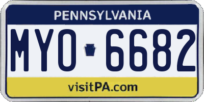 PA license plate MYO6682