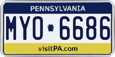 PA license plate MYO6686