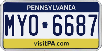 PA license plate MYO6687