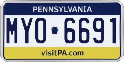 PA license plate MYO6691