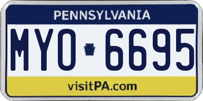 PA license plate MYO6695