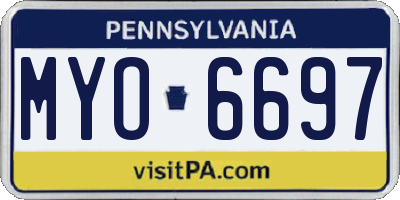 PA license plate MYO6697