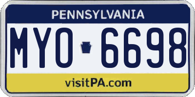 PA license plate MYO6698