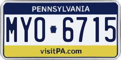 PA license plate MYO6715