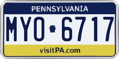 PA license plate MYO6717