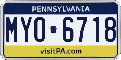 PA license plate MYO6718