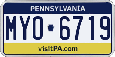 PA license plate MYO6719