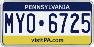 PA license plate MYO6725