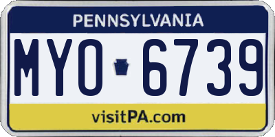 PA license plate MYO6739