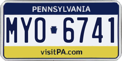 PA license plate MYO6741