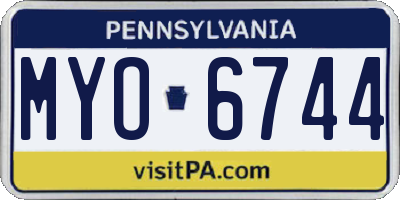 PA license plate MYO6744