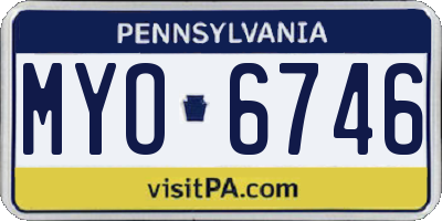 PA license plate MYO6746