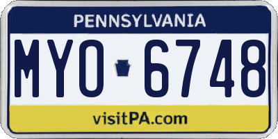 PA license plate MYO6748