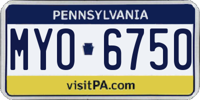 PA license plate MYO6750