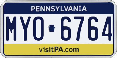 PA license plate MYO6764