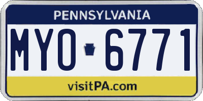 PA license plate MYO6771