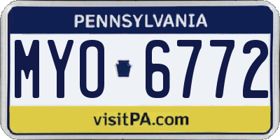 PA license plate MYO6772