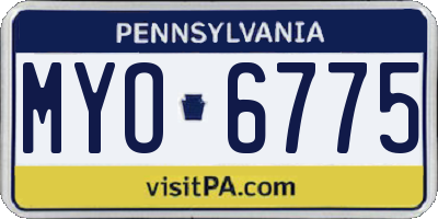 PA license plate MYO6775
