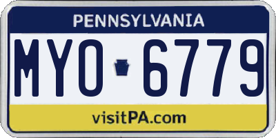 PA license plate MYO6779