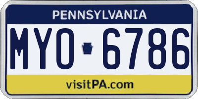 PA license plate MYO6786