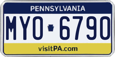 PA license plate MYO6790