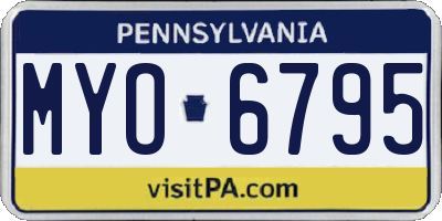 PA license plate MYO6795