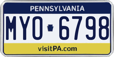 PA license plate MYO6798