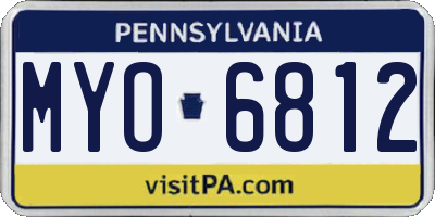 PA license plate MYO6812