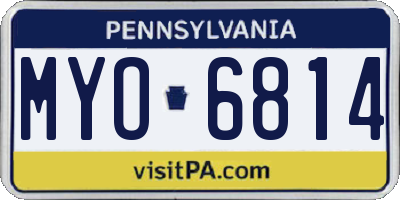 PA license plate MYO6814