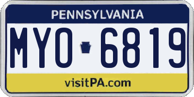 PA license plate MYO6819