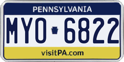 PA license plate MYO6822