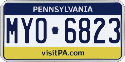PA license plate MYO6823