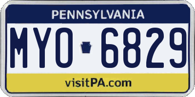 PA license plate MYO6829