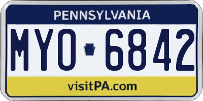 PA license plate MYO6842