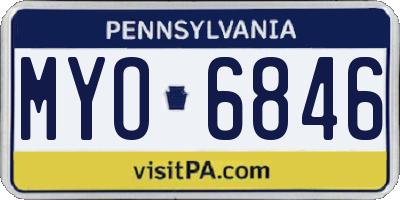 PA license plate MYO6846