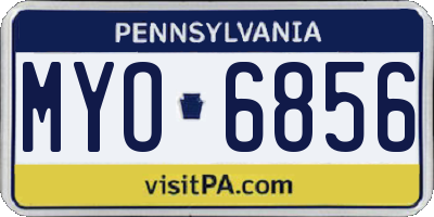 PA license plate MYO6856