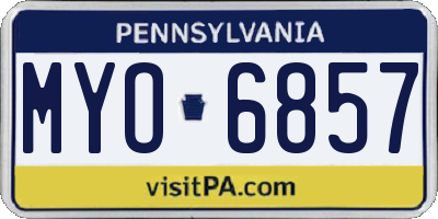 PA license plate MYO6857