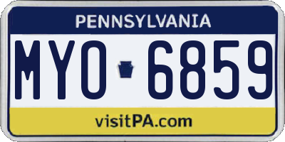 PA license plate MYO6859