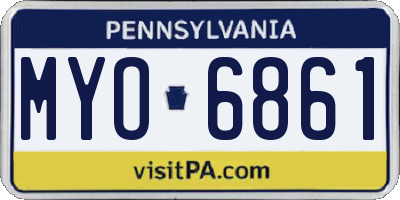 PA license plate MYO6861