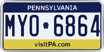 PA license plate MYO6864